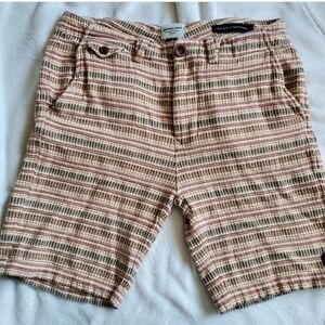 Marshall Artist Striped Woven Shorts Tan Multi Men's Size 32 32"